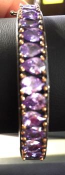 Preview: Silber Armreif mit lila Steinen