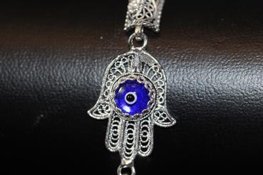 Preview: Armband/ Fadimas Hand mit Evil Eye in 925´er Sterling Silber