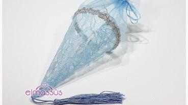 Gastgeschenk, Kegel z. Befüllen/ Kommunion, Taufe, Geburt, Babyshower, blau (10 St.)