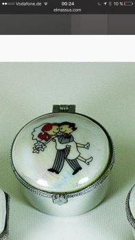 Preview: Gastgeschenk Hochzeit, Dose in Porzellan, Brautpaar / (8 St./Set)