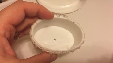 Preview: Gastgeschenk Samtdose/ beige/ für Hochzeit und andere Anlässe (10 St.)