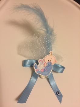 Gastgeschenk Baby mit Teddy, Kommunion, Taufe, Mevlüt (10 St.)/blau