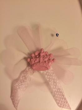 Gastgeschenk mit gliternder Krone/ Baby/ pink, rosa (10 St.)