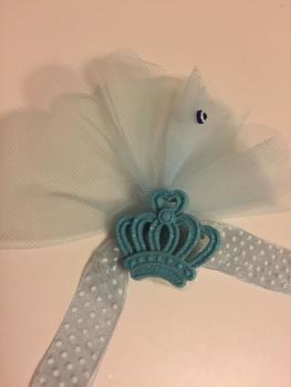 Gastgeschenk glitzernde Krone/ Baby/ blau (10 St.)