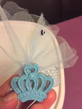 Gastgeschenk glitzernde Krone/ Baby/ blau (10 St.)