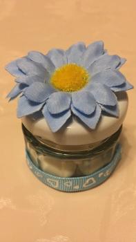 Gastgeschenk kleines Glässchen mit blauer Blume (10 St.)