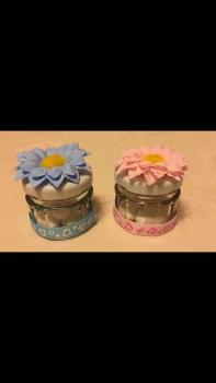 Gastgeschenk kleines Glässchen mit blauer Blume (10 St.)