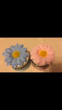 Gastgeschenk kleines Glässchen mit blauer Blume (10 St.)