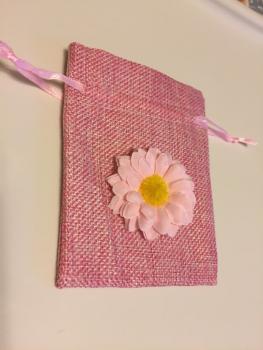 Baumwollsäckchen zum selber befüllen, pink mit Blümchen (10 St.)