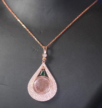 Silberkette mit Anhänger in Rosé, 925´er Silber