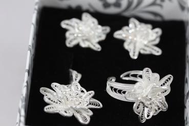 Preview: Silberset mit Anhänger und Ohrringe / Blume/ 925´er Sterling Silber