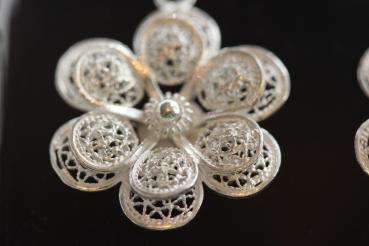 Preview: Große Ohrringe/ Blume/ Telkari in 925´er Sterling Silber