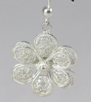 Preview: Große Ohrringe/ Blume/ Telkari in 925´er Sterling Silber