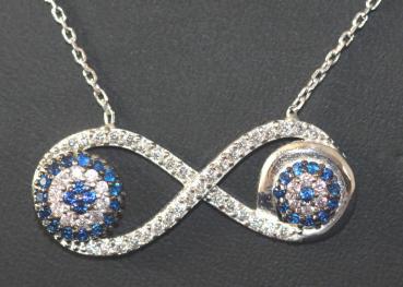 Silberkette Infinity/ Eternity/ Unendlichkeit/ Nazar in 925´er Sterling Silber