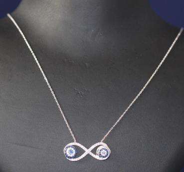 Silberkette Infinity/ Eternity/ Unendlichkeit/ Nazar in 925´er Sterling Silber