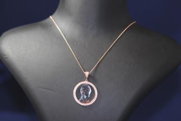 Preview: Silberkette mit Anhänger in rosé, Zirkonia, 925 Sterling Silber