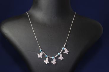 Kette mit Schmetterling-Anhängern / in 925´er Sterling Silber