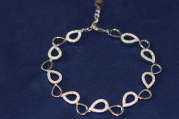 Armband mit Zirkoniasteine in Tropfenform Sterling Silber 925