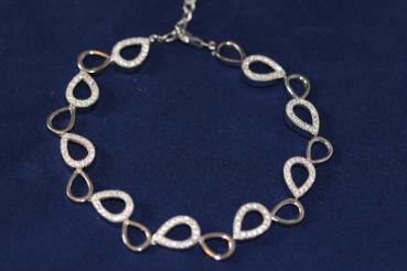 Armband mit Zirkoniasteine in Tropfenform Sterling Silber 925