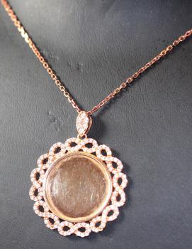 Silberkette 925 mit Anhänger und Zirkonia