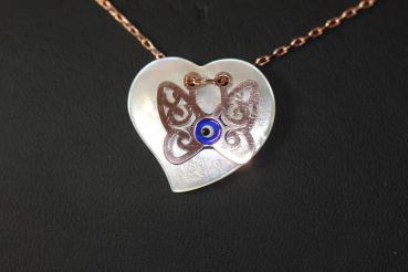 Kette mit Schmetterling Anhänger/ mit leuchtendem Perlmutt/ Echt 925´er Sterling Silber