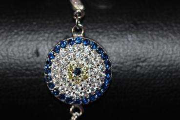 Preview: Armband mit Zirkoniasteinen/ Evil Eye/ Nazar, 925´er Sterling Silber