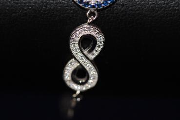 Preview: Armband mit Zirkoniasteinen/ Evil Eye/ Nazar, 925´er Sterling Silber