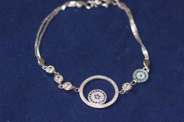 Preview: Armband mit Zirkoniasteinen, Evil Eye /Nazar, 925´er Silber
