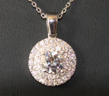 Swarowski Kette Collier mit Anhänger 925 Sterling Silber