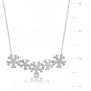 Schmuckset Kette Anhänger Armband Schneeflocken 925 er Silberset