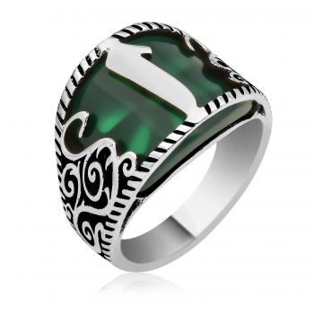 Herrenring grün 925´er echt Silber
