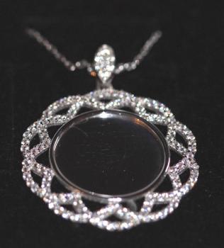 Preview: Silberkette Flower mit Anhänger, Medaillon, Zirkonia, 925´er Silber