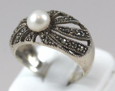 Silberring mit Süßwasserperle 925 Sterling