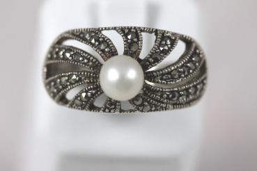 Preview: Silberring mit Süßwasserperle 925 Sterling