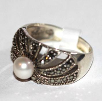 Preview: Silberring mit Süßwasserperle 925 Sterling
