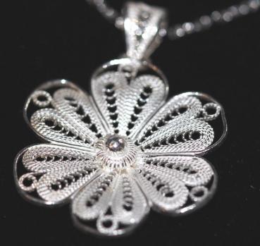 Preview: Silber schmuckset 925, Halskette mit Anhänger, Ohrringe und Ring