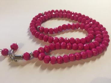 Tesbih 99 er Islam Gebetskette mevlüt dunkel pink 10 St