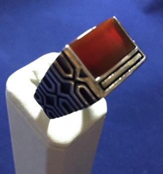 Herrenring 925´er echt Silber braun