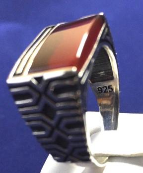 Herrenring 925´er echt Silber braun