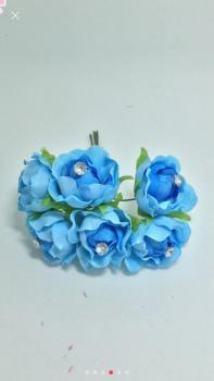 Dekoblume blau mit Stein (60 St.)