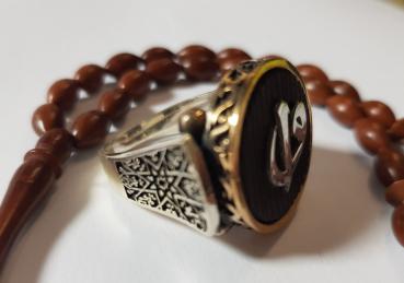 Preview: Herrenring mit Tesbih 925`er Silber