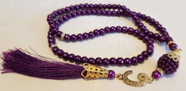 Gebetskette mit Baumwollsäckchen lila (10 St.)
