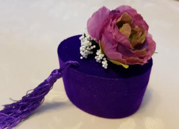 Preview: Gastgeschenk Samtdose beschmückt /Hochzeit und andere Anlässe (10 St.)