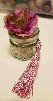 Gastgeschenk Glas mit Deckel/ lila (10 St.)