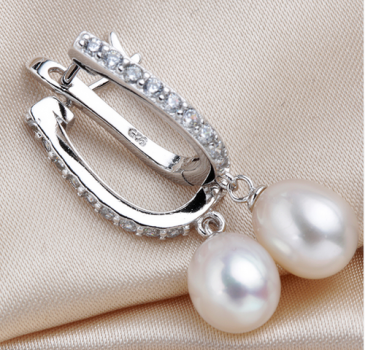 Preview: Perlenset/ Brautschmuck-Set in 925´er Sterling Silber / Echte Süßwasserperle!