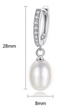 Preview: Ohrring Süßwasserperle, 925 Silber