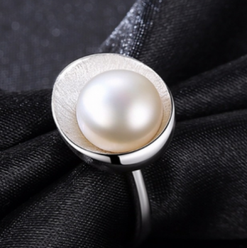 Ring verstellbar Süßwasserperle 925`er Silber