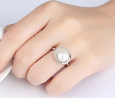 Preview: Ring verstellbar Süßwasserperle 925`er Silber