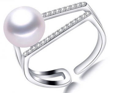 Ring verstellbar 925 er Silber Süßwasserkette