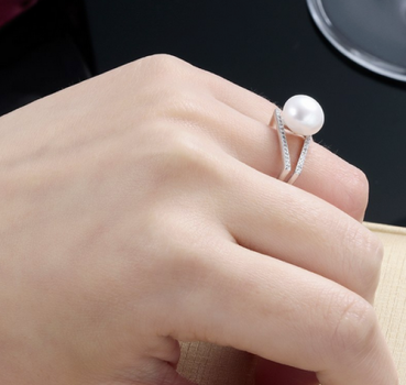 Ring verstellbar 925 er Silber Süßwasserkette